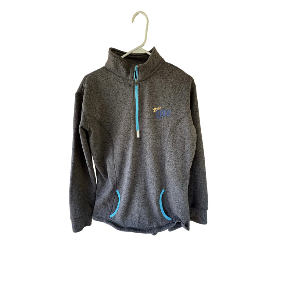 J. America Miller Lite Fleece Pullover Women's‎ Medium Onyx/Blue